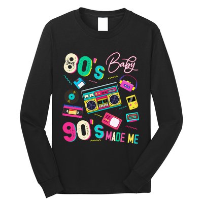 Vintage 80S Baby 90S Made Me Retro 1980s Nostalgia 1990s Long Sleeve Shirt