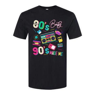 Vintage 80S Baby 90S Made Me Retro 1980s Nostalgia 1990s Softstyle CVC T-Shirt