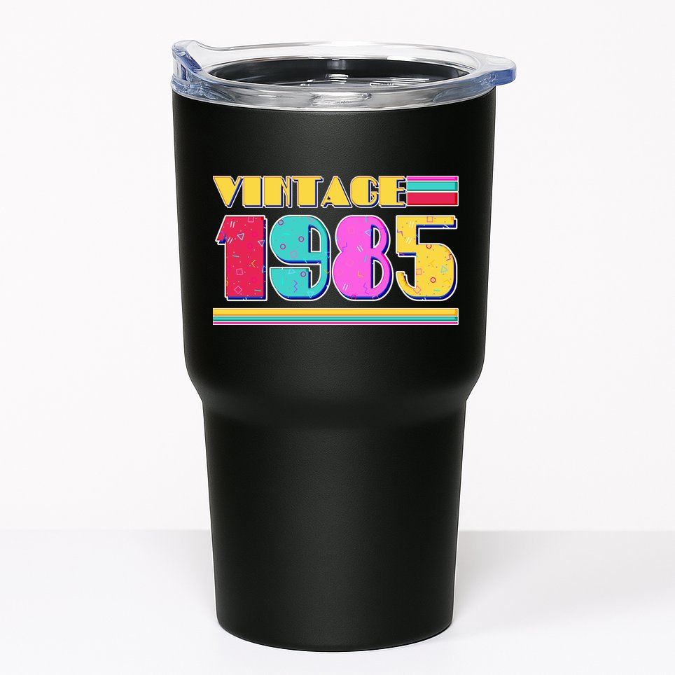 Vintage 80s Colors 1985 40th Birthday Tumbler