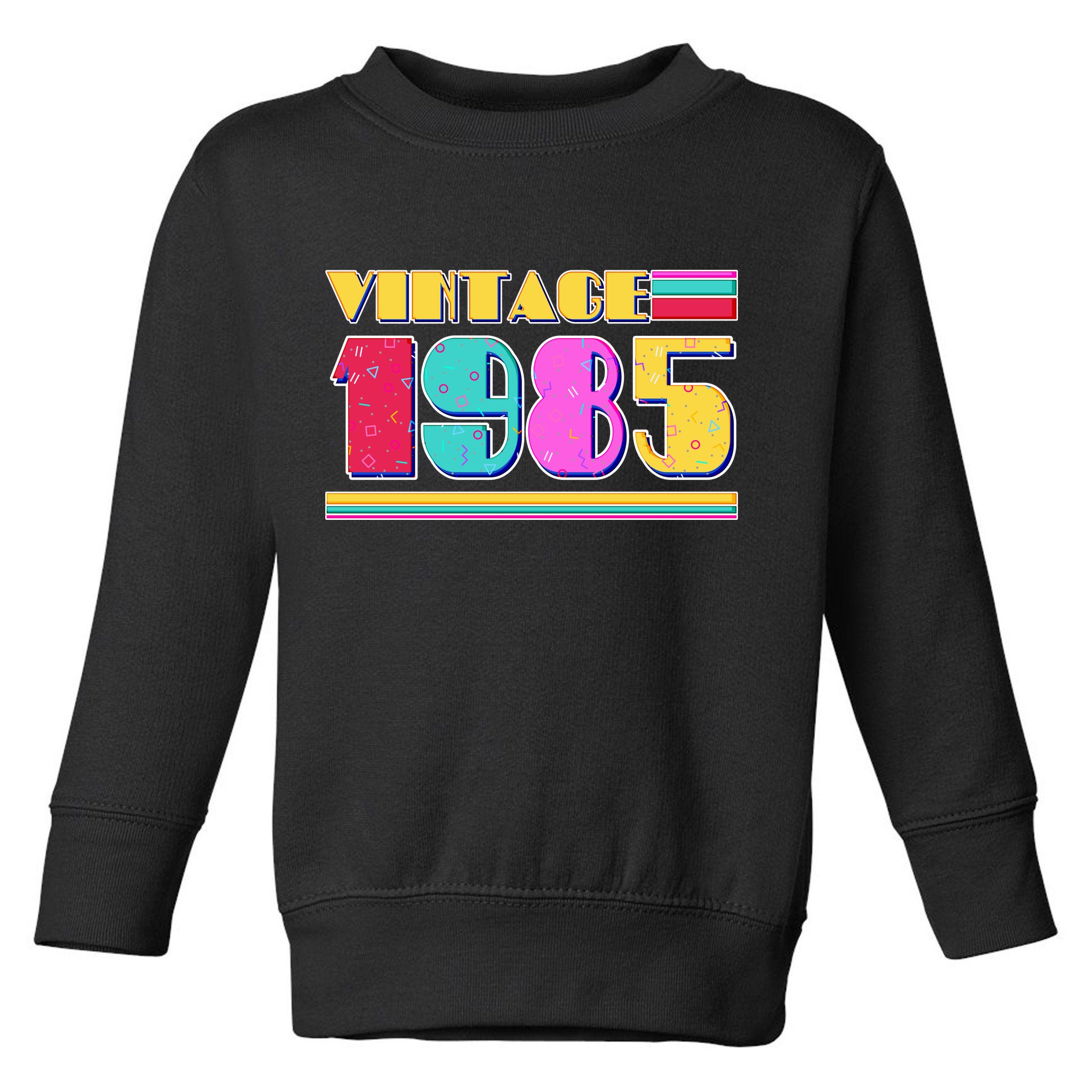 Vintage 80s Colors 1985 40th Birthday Toddler Sweatshirt