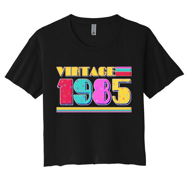 Vintage 80s Colors 1985 40th Birthday Crop Top