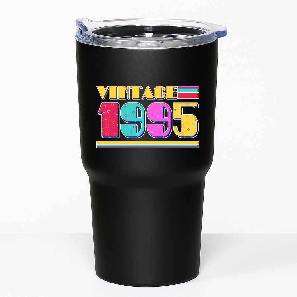 Vintage 80s Colors 1995 30th Birthday Tumbler