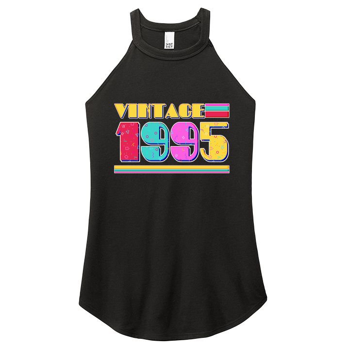 Vintage 80s Colors 1995 30th Birthday Women's Perfect Tri Rocker Tank