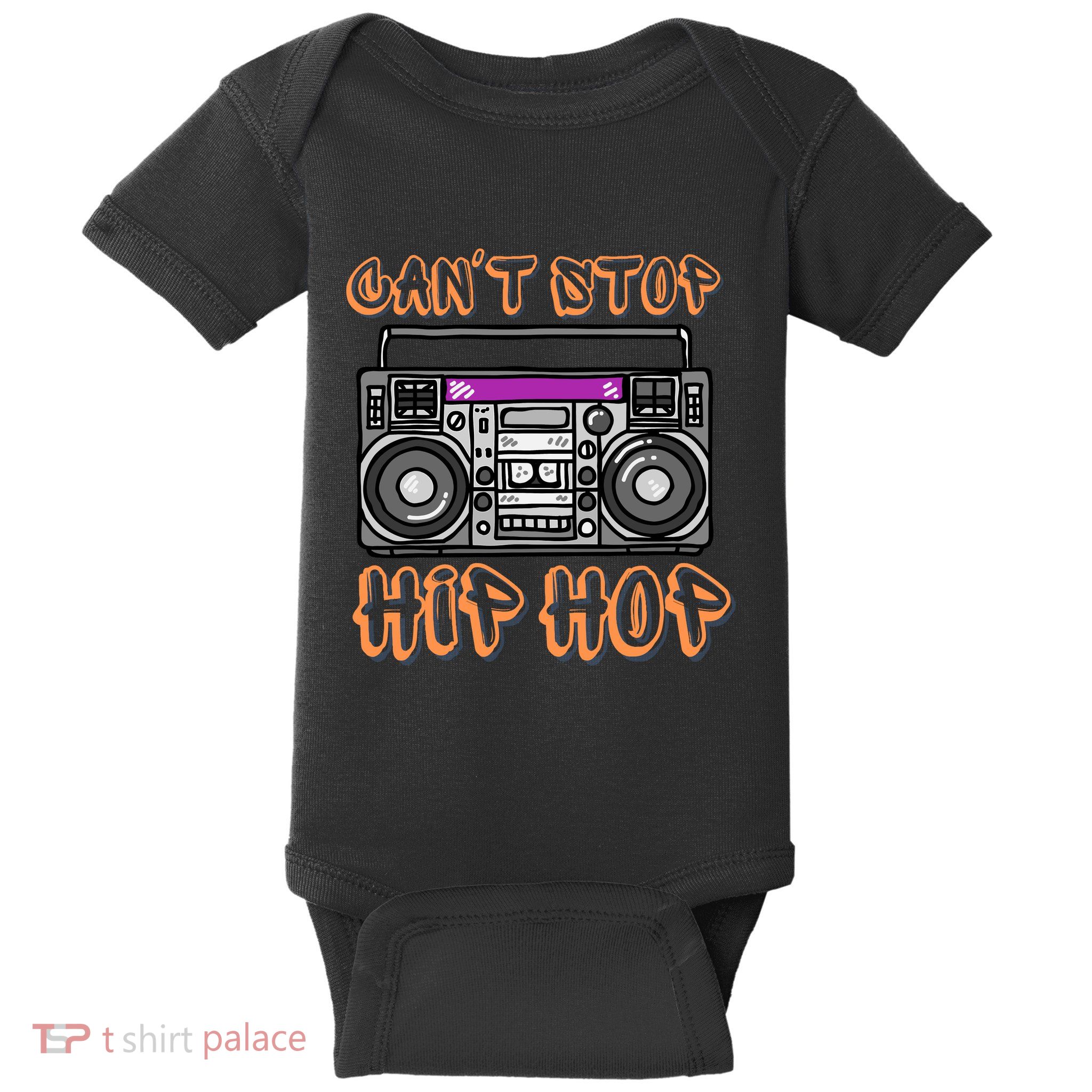 Vintage 80S CanT Stop Hip Hop Boombox Baby Bodysuit