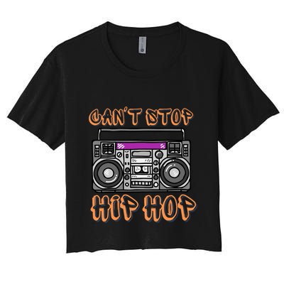 Vintage 80S CanT Stop Hip Hop Boombox Crop Top