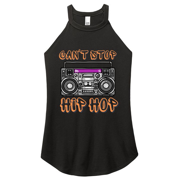 Vintage 80S CanT Stop Hip Hop Boombox Women's Perfect Tri Rocker Tank
