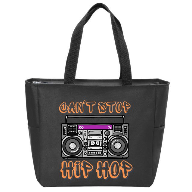 Vintage 80S CanT Stop Hip Hop Boombox Zip Tote Bag