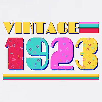 Vintage 80's Colors 1923 100th Birthday T-Shirt