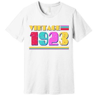 Vintage 80's Colors 1923 100th Birthday Premium T-Shirt