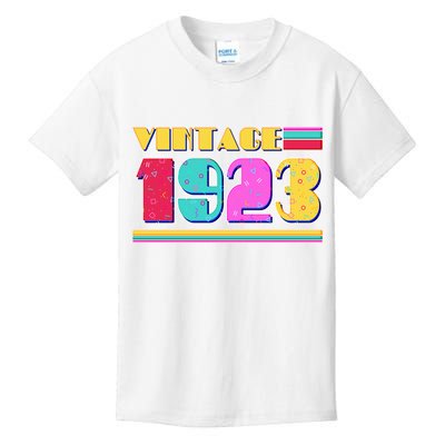 Vintage 80's Colors 1923 100th Birthday Kids T-Shirt