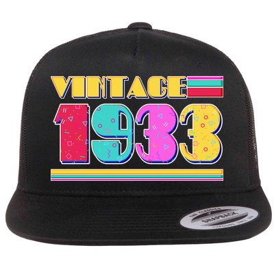 Vintage 80's Colors 1933 90th Birthday Flatbill Hat