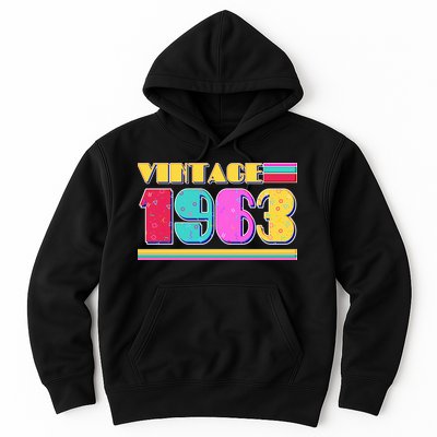 Vintage 80's Colors 1963 60th Birthday Hoodie