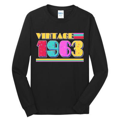 Vintage 80's Colors 1963 60th Birthday Tall Long Sleeve T-Shirt
