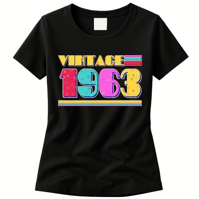 Vintage 80's Colors 1963 60th Birthday Womens T-Shirt