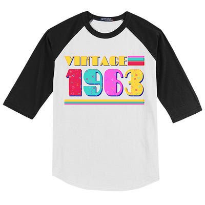 Vintage 80's Colors 1963 60th Birthday Kids Colorblock Raglan Jersey