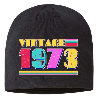 Vintage 80's Colors 1973 50th Birthday Sustainable Beanie
