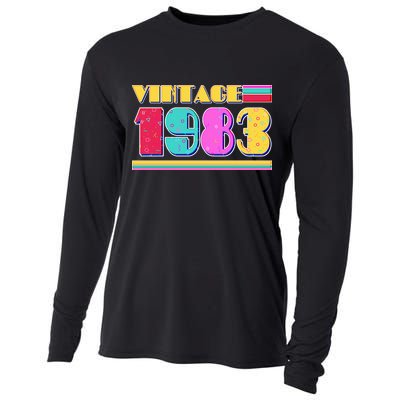 Vintage 80's Colors 1983 40th Birthday Cooling Performance Long Sleeve Crew