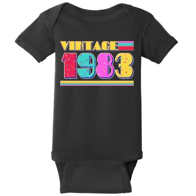 Vintage 80's Colors 1983 40th Birthday Baby Bodysuit