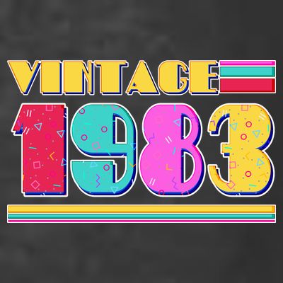 Vintage 80's Colors 1983 40th Birthday T-Shirt