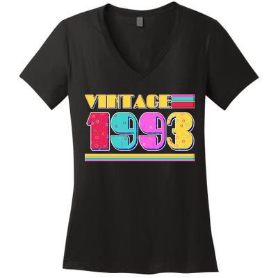 Vintage 80's Colors 1993 30th Birthday Women's V-Neck T-Shirt