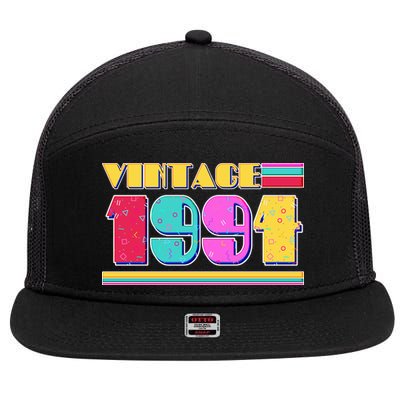 Vintage 80s Colors 1994 30th Birthday 7 Panel Mesh Trucker Snapback Hat