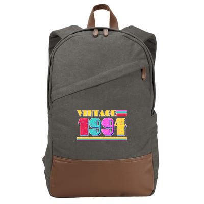 Vintage 80s Colors 1994 30th Birthday Cotton Canvas Backpack