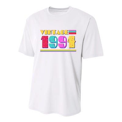 Vintage 80s Colors 1994 30th Birthday Youth Performance Sprint T-Shirt