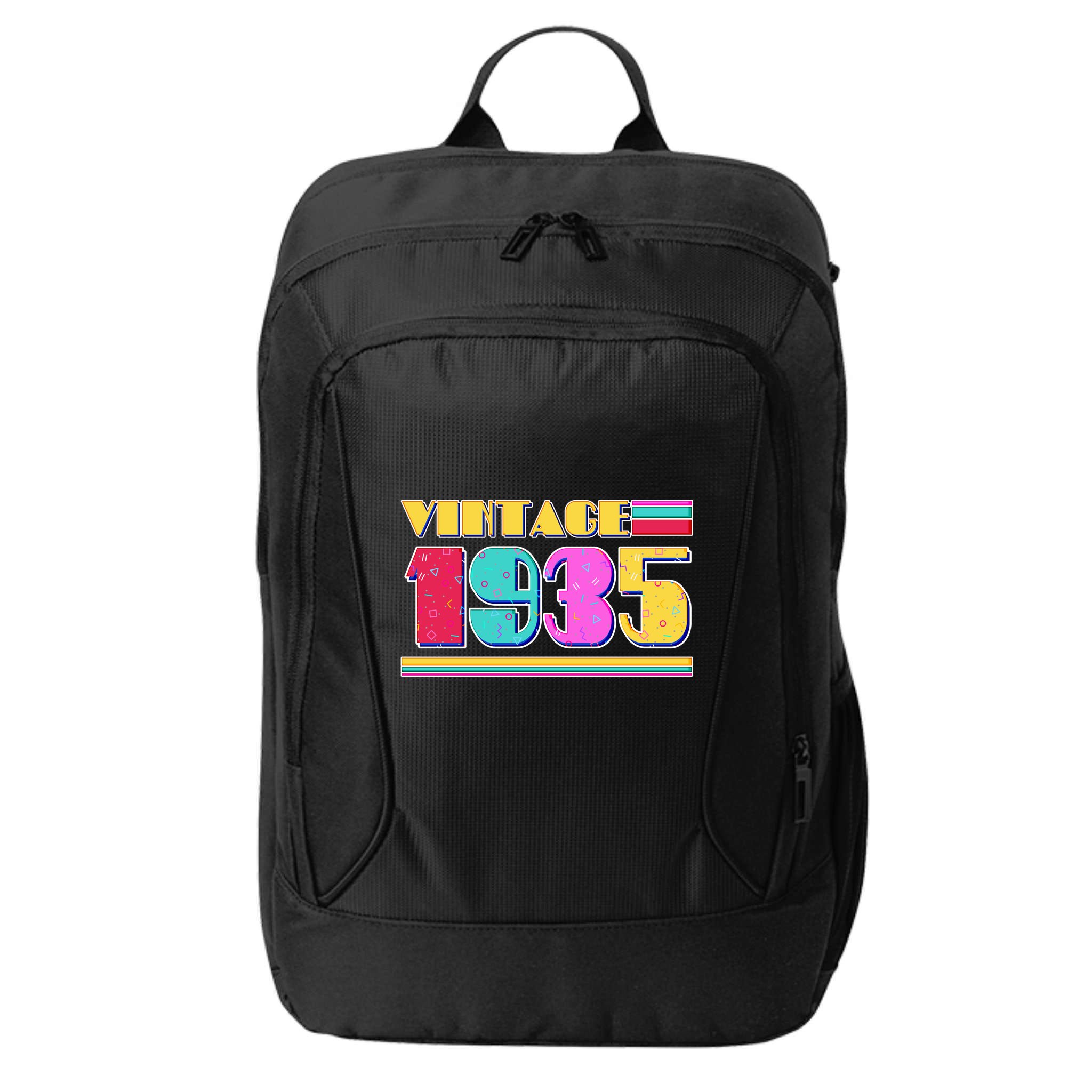 Vintage 80s Colors 1935 90th Birthday City Backpack