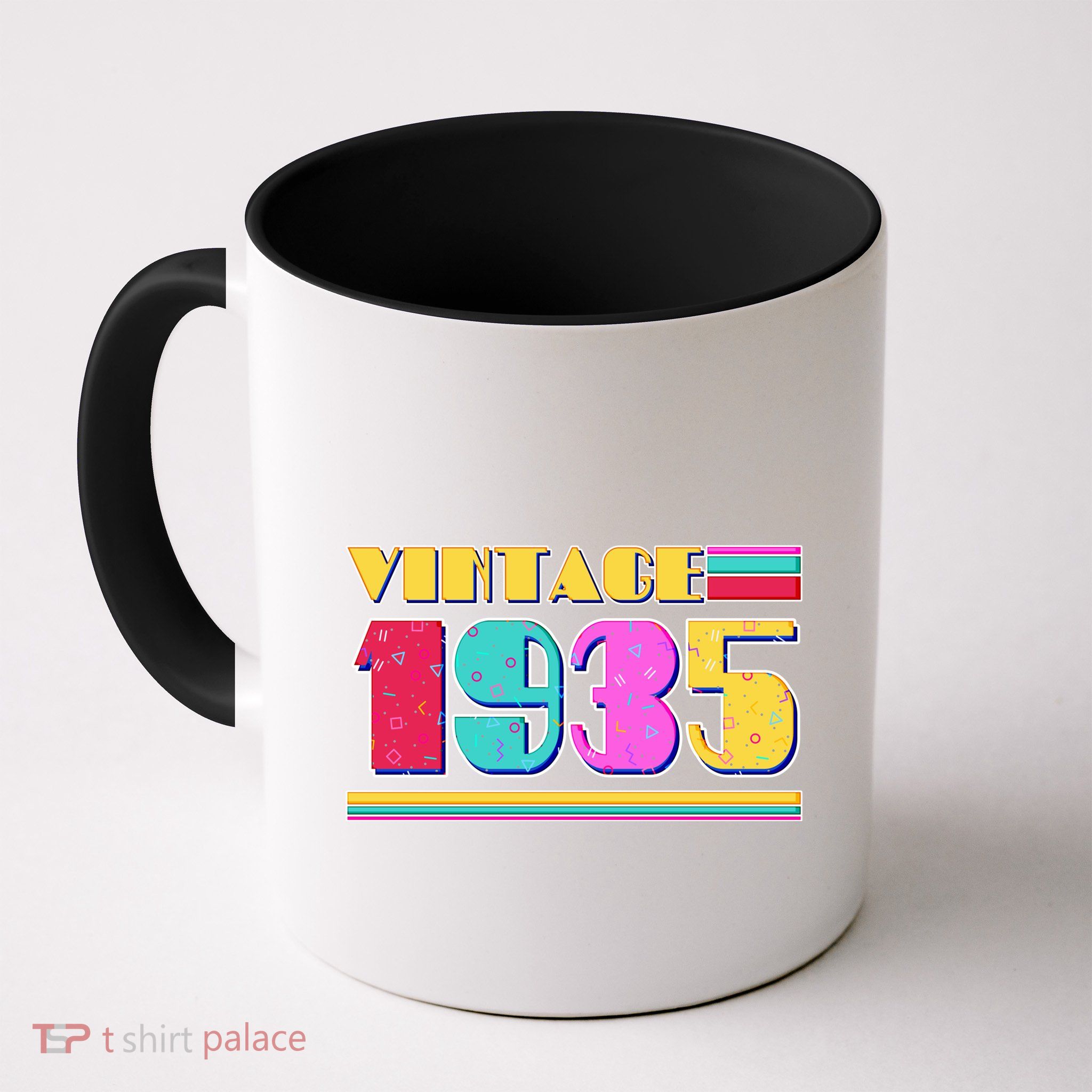 Vintage 80s Colors 1935 90th Birthday Mug