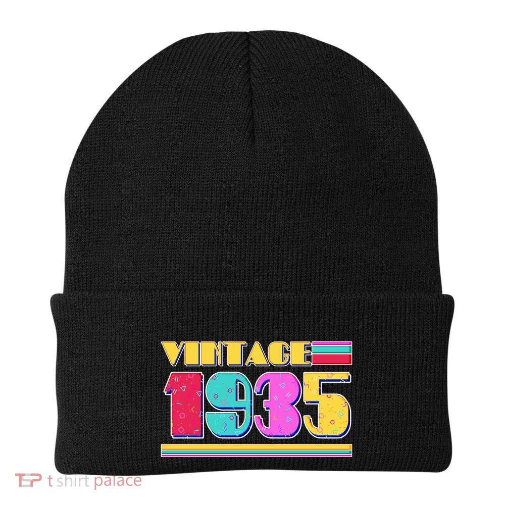 Vintage 80s Colors 1935 90th Birthday Beanie