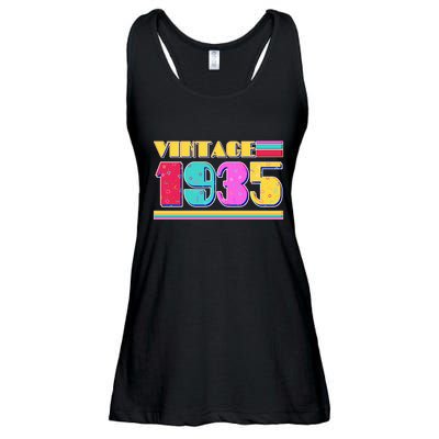 Vintage 80s Colors 1935 90th Birthday Ladies Essential Flowy Tank