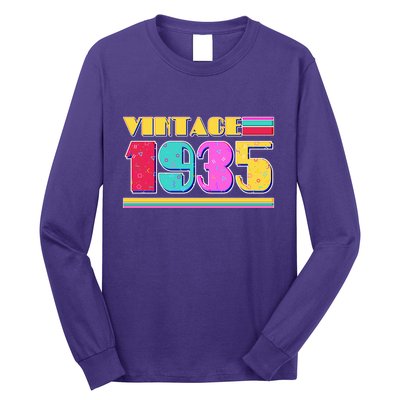 Vintage 80s Colors 1935 90th Birthday Long Sleeve Shirt