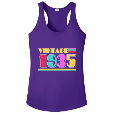 Vintage 80s Colors 1935 90th Birthday Ladies PosiCharge Competitor Racerback Tank