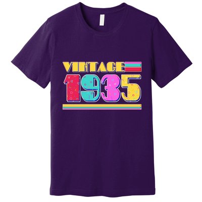Vintage 80s Colors 1935 90th Birthday Premium T-Shirt