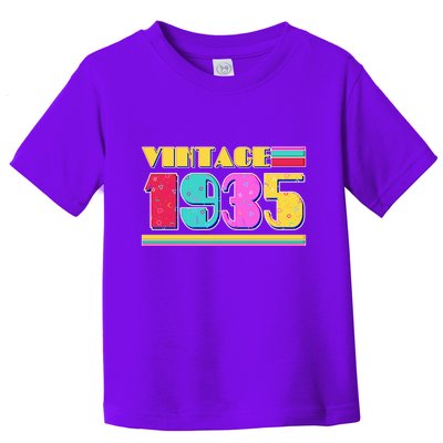 Vintage 80s Colors 1935 90th Birthday Toddler T-Shirt