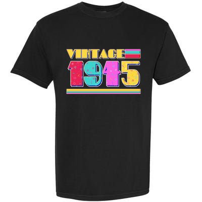 Vintage 80s Colors 1945 80th Birthday Garment-Dyed Heavyweight T-Shirt