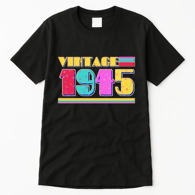 Vintage 80s Colors 1945 80th Birthday Tall T-Shirt