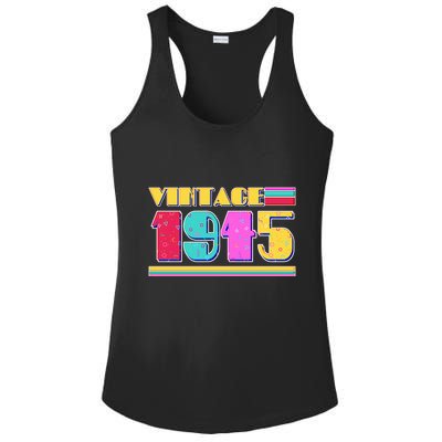 Vintage 80s Colors 1945 80th Birthday Ladies PosiCharge Competitor Racerback Tank
