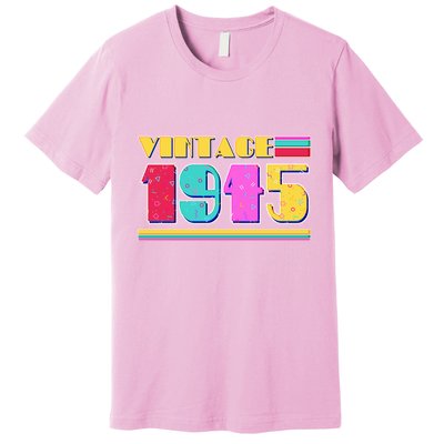 Vintage 80s Colors 1945 80th Birthday Premium T-Shirt