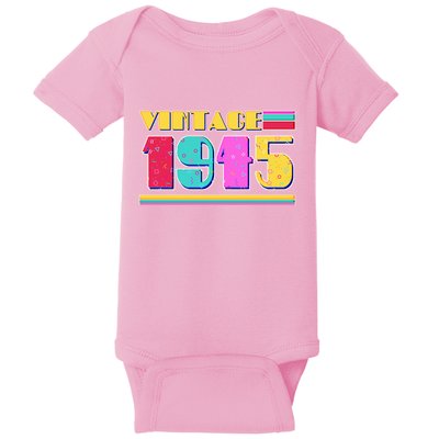 Vintage 80s Colors 1945 80th Birthday Baby Bodysuit