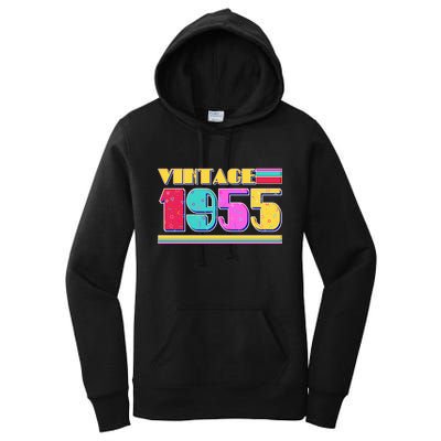 Vintage 80s Colors 1955 70th Birthday Women's Pullover Hoodie