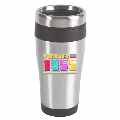 Vintage 80s Colors 1955 70th Birthday 16oz Travel Tumbler
