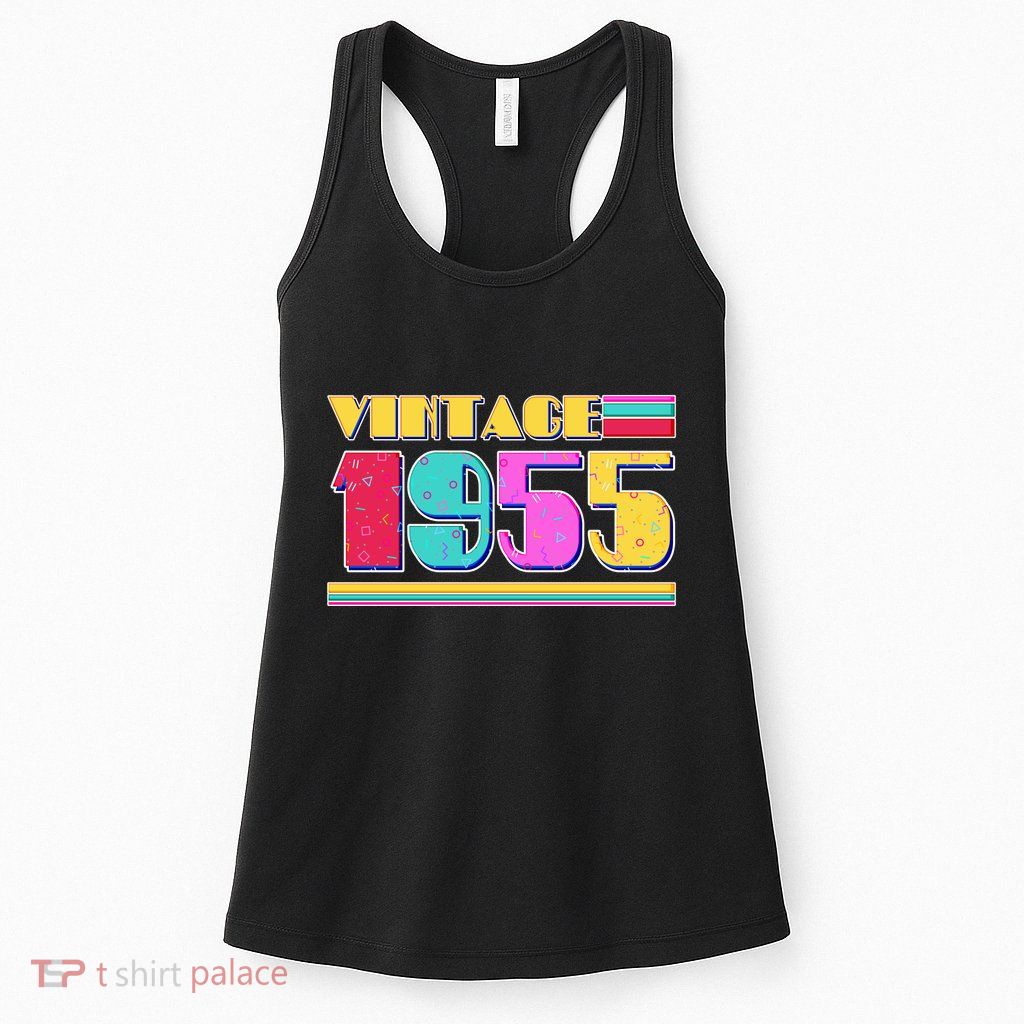 Vintage 80s Colors 1955 70th Birthday Womens Tank Top