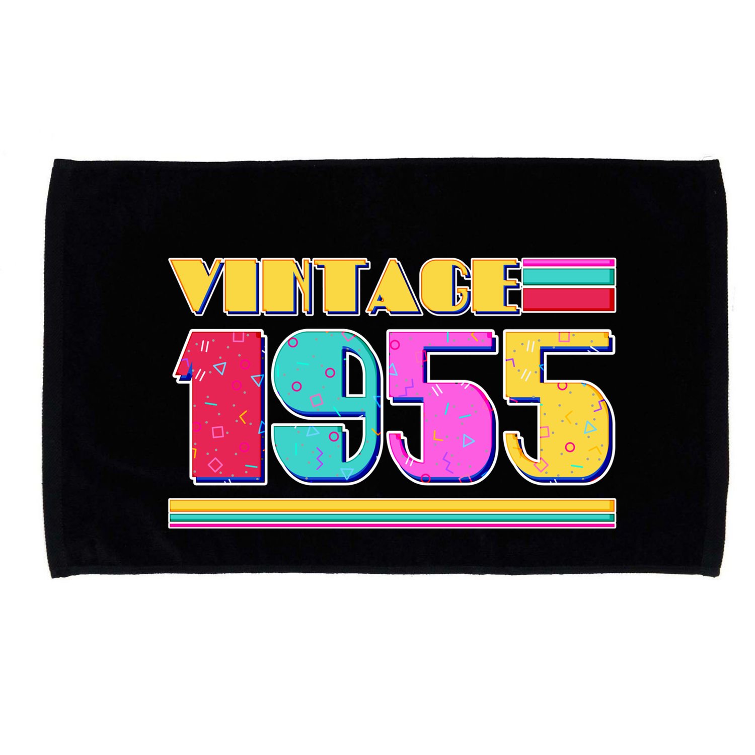 Vintage 80s Colors 1955 70th Birthday Microfiber Hand Towel