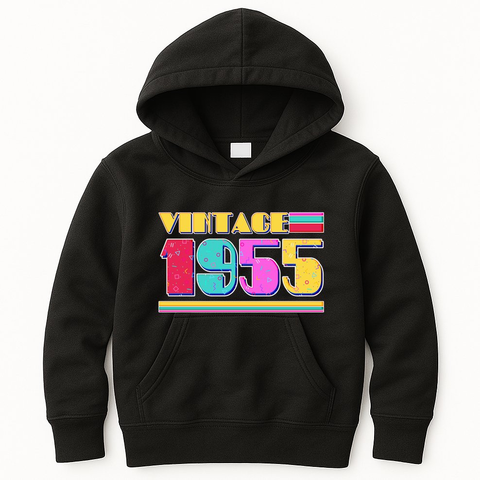 Vintage 80s Colors 1955 70th Birthday Kids Hoodie
