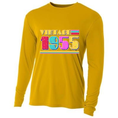 Vintage 80s Colors 1955 70th Birthday Cooling Performance Long Sleeve Crew