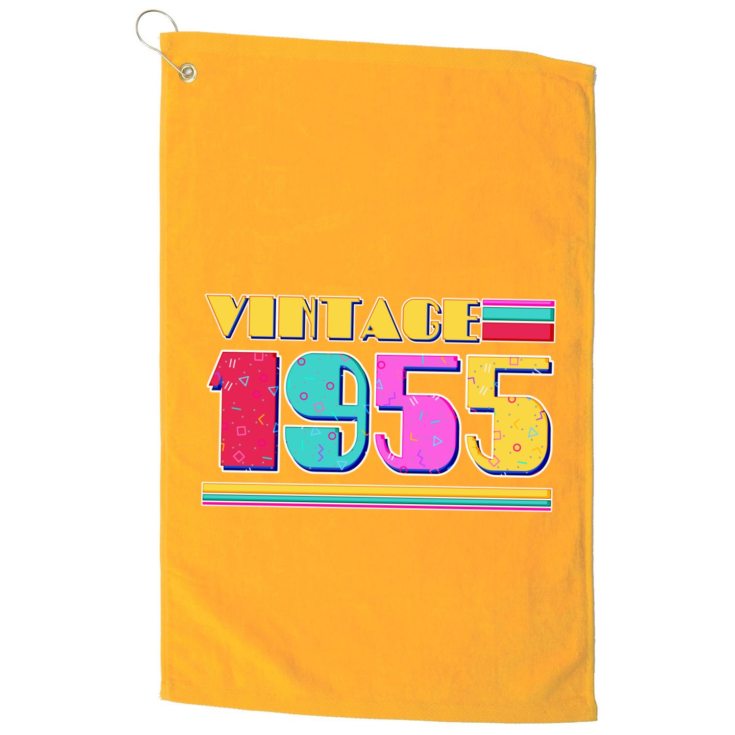 Vintage 80s Colors 1955 70th Birthday Golf Towel