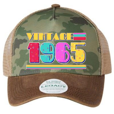 Vintage 80s Colors 1965 60th Birthday Legacy Tie Dye Trucker Hat
