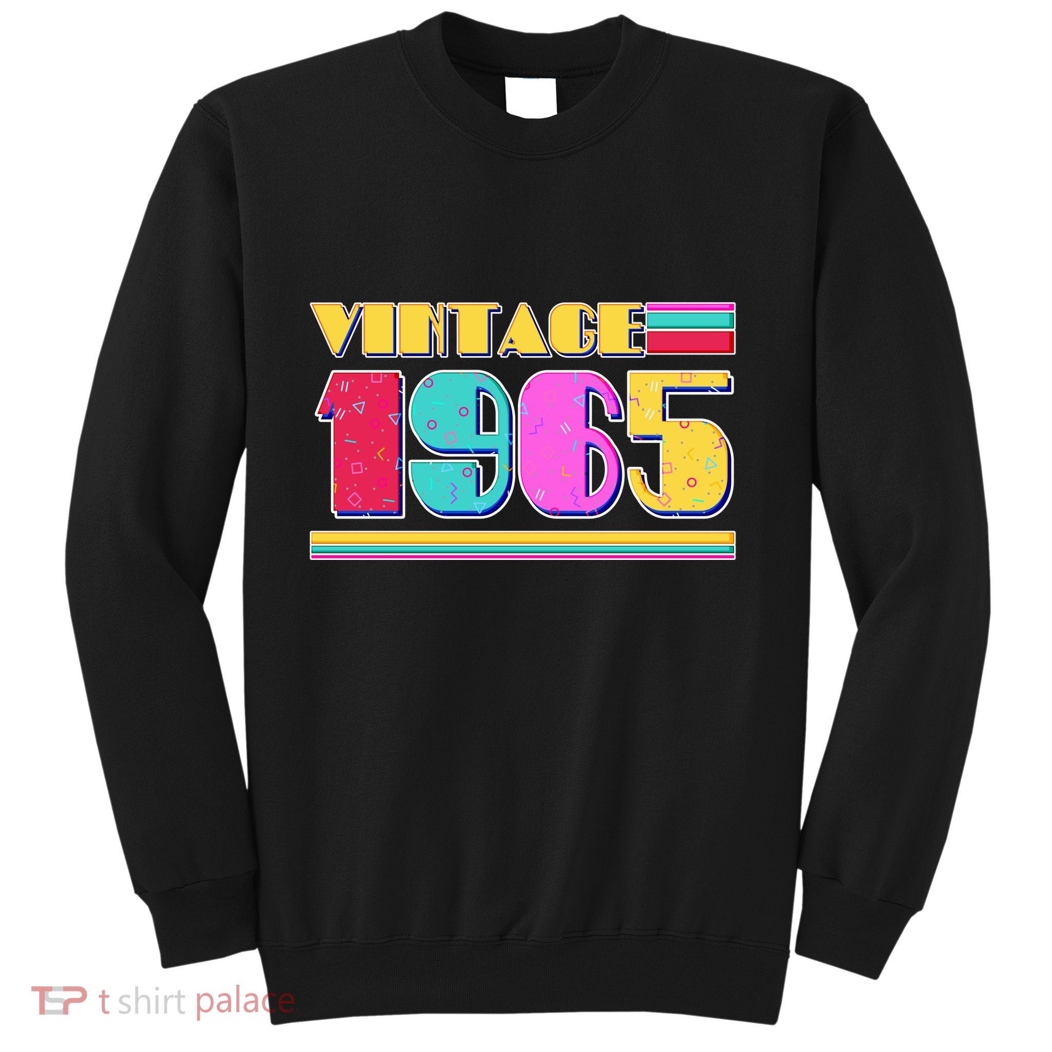 Vintage 80s Colors 1965 60th Birthday Sweatshirt