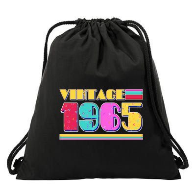 Vintage 80s Colors 1965 60th Birthday Drawstring Bag